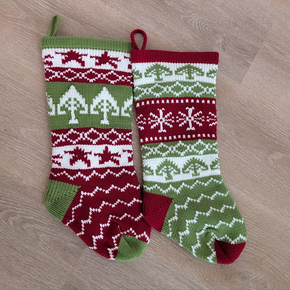 Set of 2 Vintage Target Lined Knitted Stockings